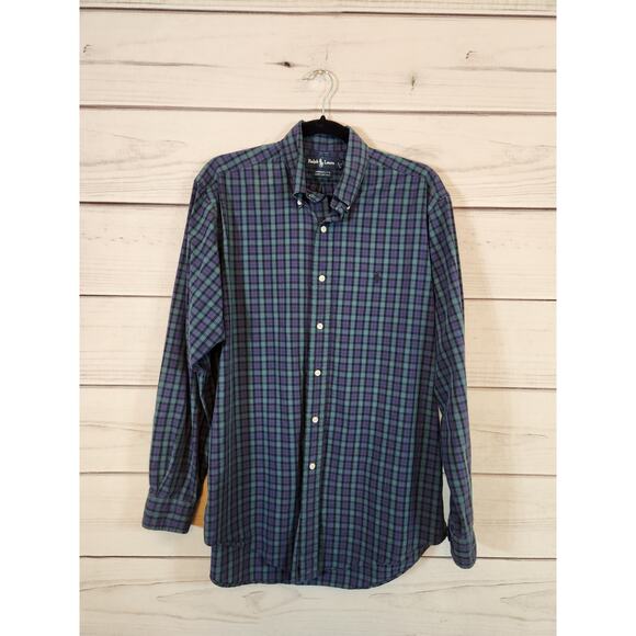 Ralph Lauren‎ Men's Multicolor Plaid Cotton Long Sleeve Button Down Shirt 15.5 - Picture 1 of 5